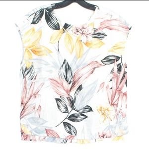 NWT C&C California Top LINEN Button Back GR(3)